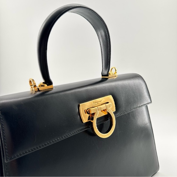 Salvatore Ferragamo Gancini Leather Top Handle Bag - Picture 11 of 17